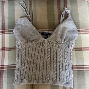 Forever 21 Grey Cable Knit Tank Top
